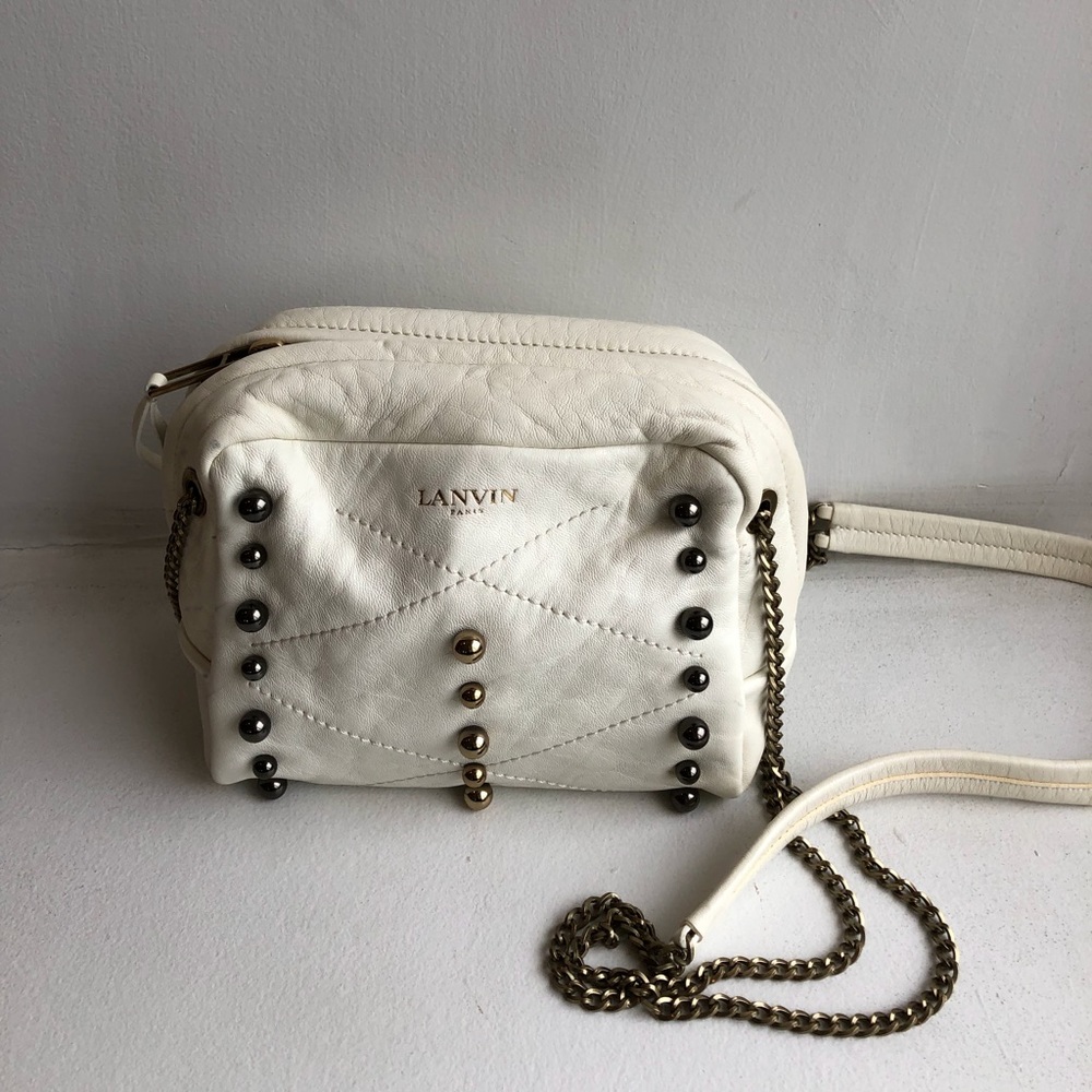 Lanvin studded leather crossbody bag